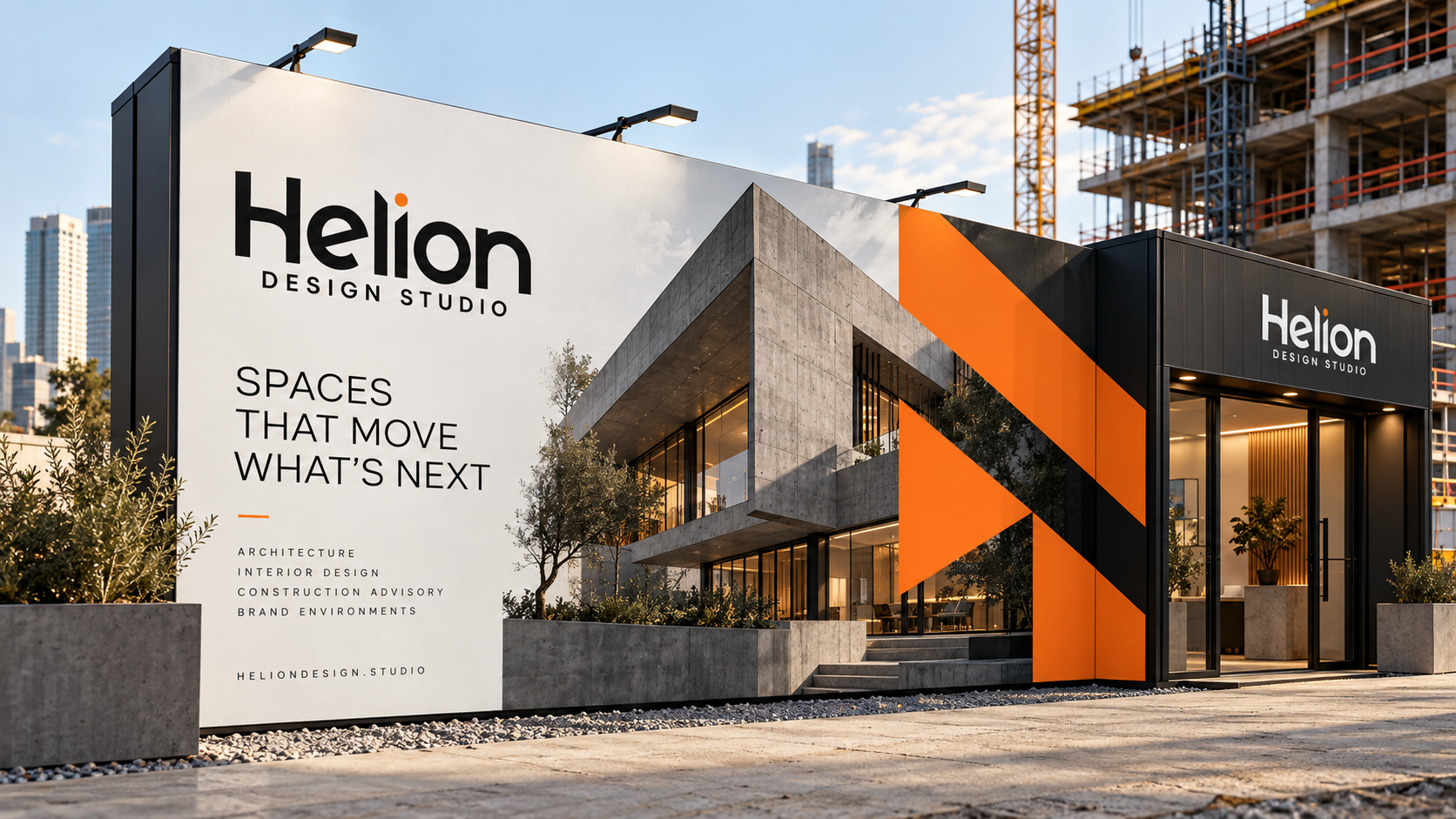 Helion — Interior Design & Development Logo Design presentation 7